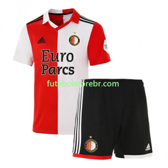 Camisa Feyenoord Rotterdam I 2022-2023 manga curta pro Juvenil