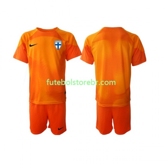 Camisa Goleiro Finlândia I 2022-2023 manga curta pro Juvenil