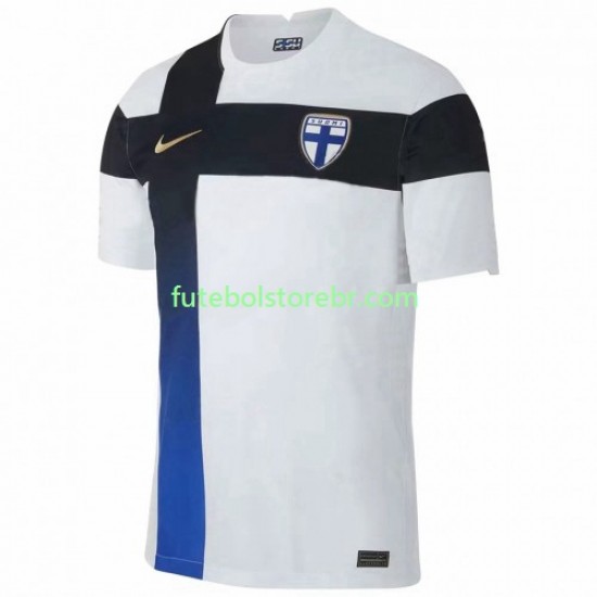 Camisa Finlândia Euro 2020 I manga curta pro Masculina