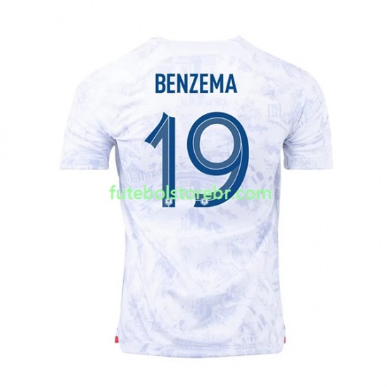 Camisa França Benzema 19 II Copa Do Mundo 2022 manga curta pro Masculina