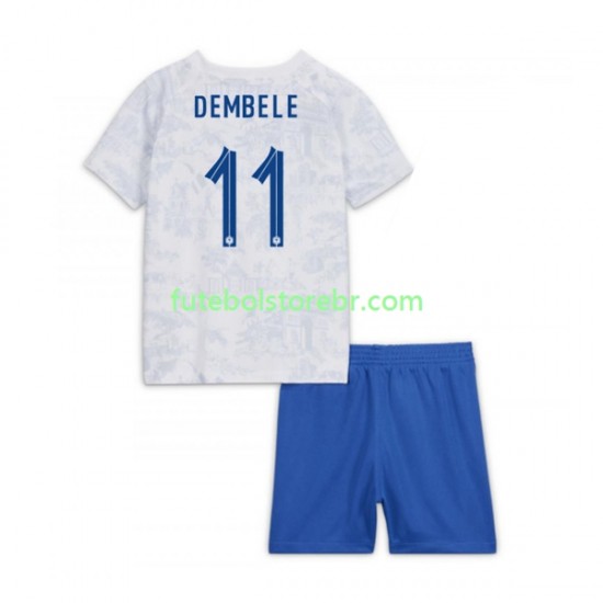 Camisa França Dembele 11 II Copa Do Mundo 2022 manga curta pro Juvenil