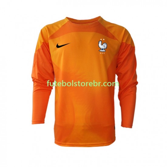 Camisa Goleiro França II Copa Do Mundo 2022 manga longa pro Masculina