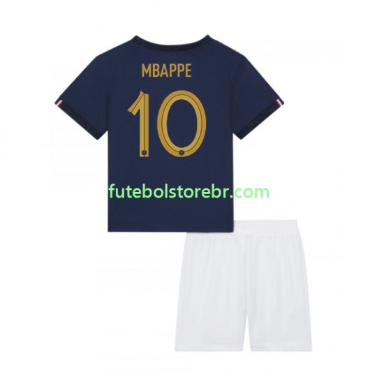 Camisa França Mbappé 10 I Copa Do Mundo 2022 manga curta pro Juvenil