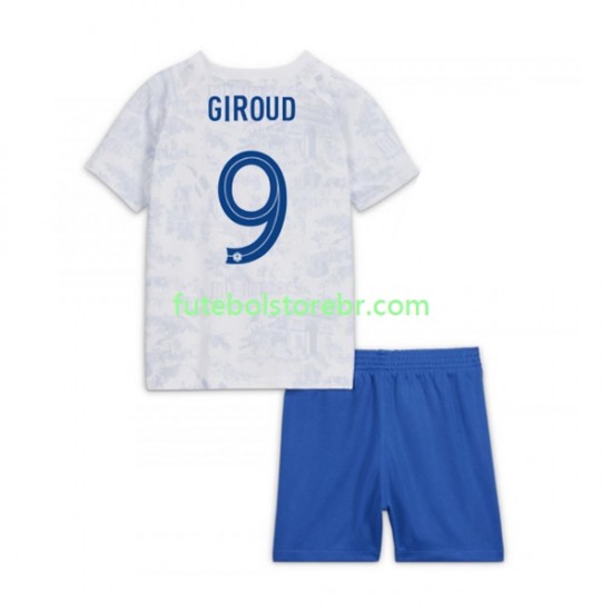 Camisa França Olivier Giroud 9 II Copa Do Mundo 2022 manga curta pro Juvenil