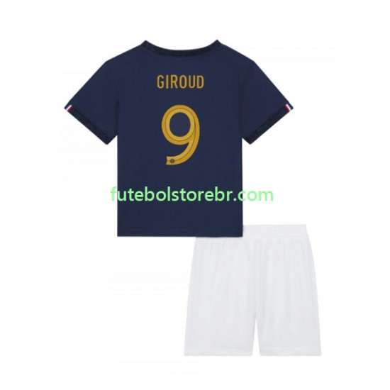 Camisa França Olivier Giroud 9 I Copa Do Mundo 2022 manga curta pro Juvenil