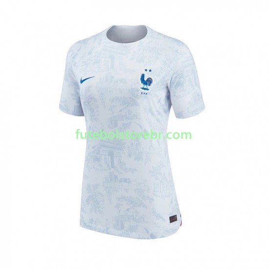 Camisa França II Copa Do Mundo 2022 manga curta pro Feminino