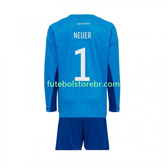 Camisa Goleiro Alemanha Manuel Neuer 1 I Copa Do Mundo 2022 manga longa pro Juvenil