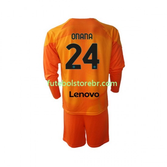 Camisa Goleiro Internazionale Andre Onana 24 IIII 2022-2023 manga longa pro Juvenil