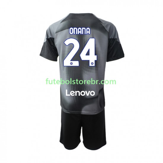 Camisa Goleiro Internazionale Andre Onana 24 I 2022-2023 manga curta pro Juvenil