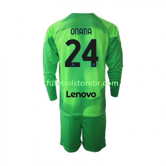 Camisa Goleiro Internazionale Andre Onana 24 III 2022-2023 manga longa pro Juvenil