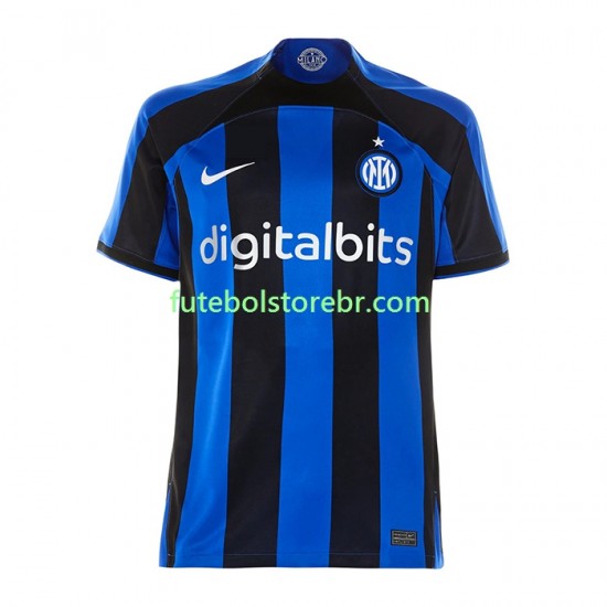 Camisa Internazionale I 2022-2023 manga curta pro Masculina