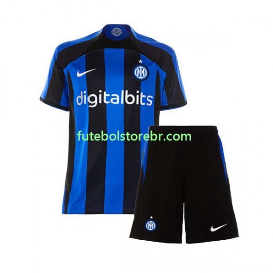 Camisa Internazionale I 2022-2023 manga curta pro Juvenil