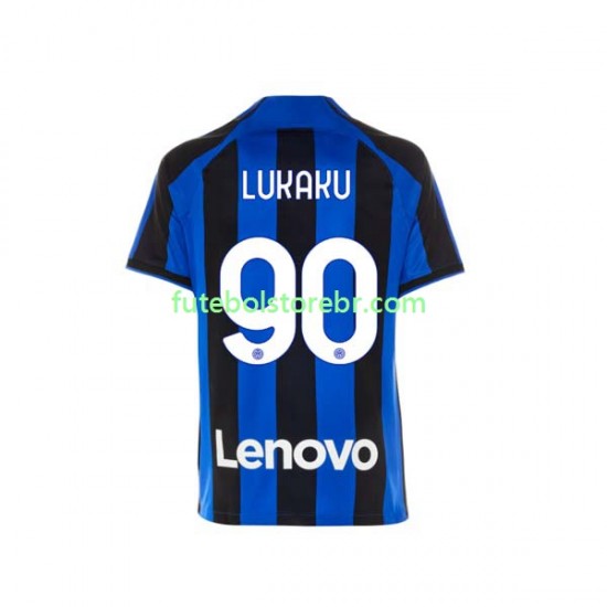 Camisa Internazionale Romelu Lukaku 90 I 2022-2023 manga curta pro Masculina