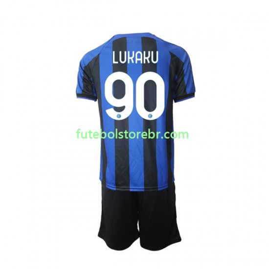 Camisa Internazionale Romelu Lukaku 90 I 2022-2023 manga curta pro Juvenil