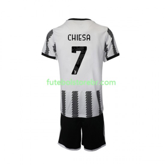 Camisa Juventus Chiesa 7 I 2022-2023 manga curta pro Juvenil