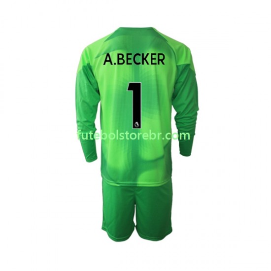 Camisa Goleiro Liverpool A.Becker 1 III 2022-2023 manga longa pro Juvenil