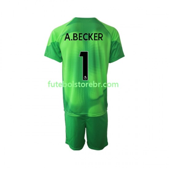 Camisa Goleiro Liverpool A.Becker 1 III 2022-2023 manga curta pro Juvenil