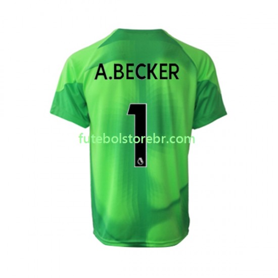 Camisa Goleiro Liverpool A.Becker 1 III 2022-2023 manga curta pro Masculina