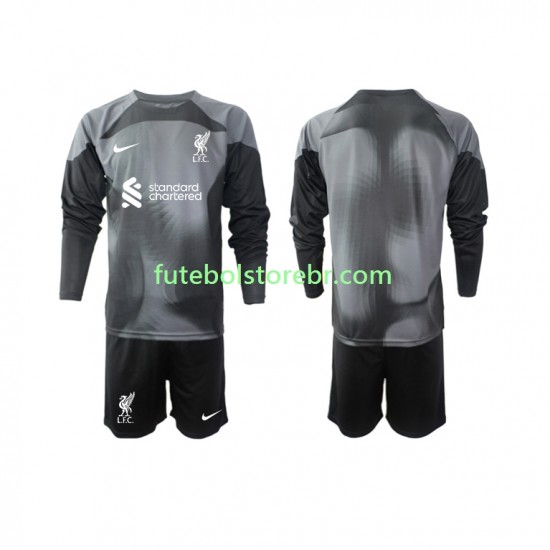 Camisa Goleiro Liverpool II 2022-2023 manga longa pro Juvenil