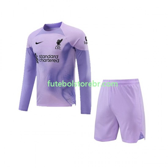 Camisa Goleiro Liverpool I 2022-2023 manga longa pro Juvenil