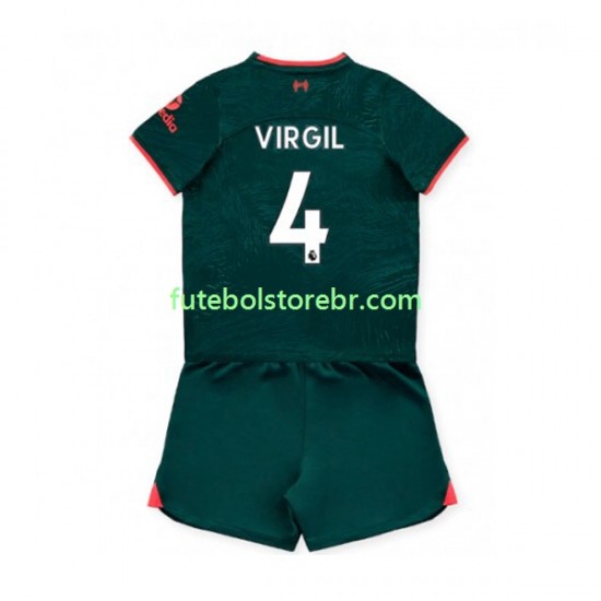 Camisa Liverpool Virgil van Dijk 4 III 2022-2023 manga curta pro Juvenil