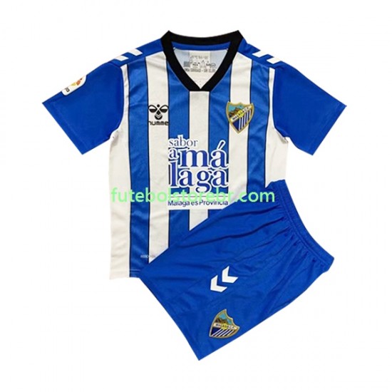 Camisa Malaga CF I 2022-2023 manga curta pro Juvenil