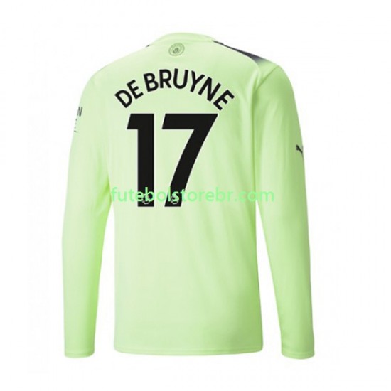 Camisa Manchester City De Bruyne 17 III 2022-2023 manga longa pro Masculina