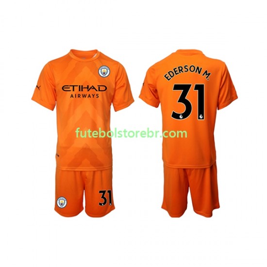 Camisa Goleiro Manchester City Ederson M. 31 III 2022-2023 manga curta pro Juvenil