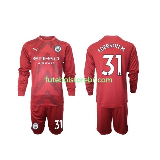 Camisa Goleiro Manchester City Ederson M 31 I 2022-2023 manga longa pro Juvenil