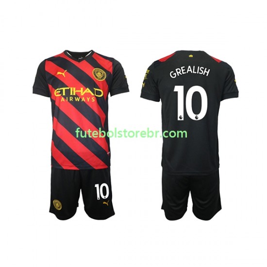 Camisa Manchester City Grealish 10 II 2022-2023 manga curta pro Juvenil