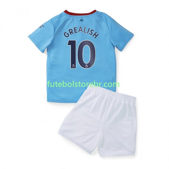 Camisa Manchester City Grealish 10 I 2022-2023 manga curta pro Juvenil