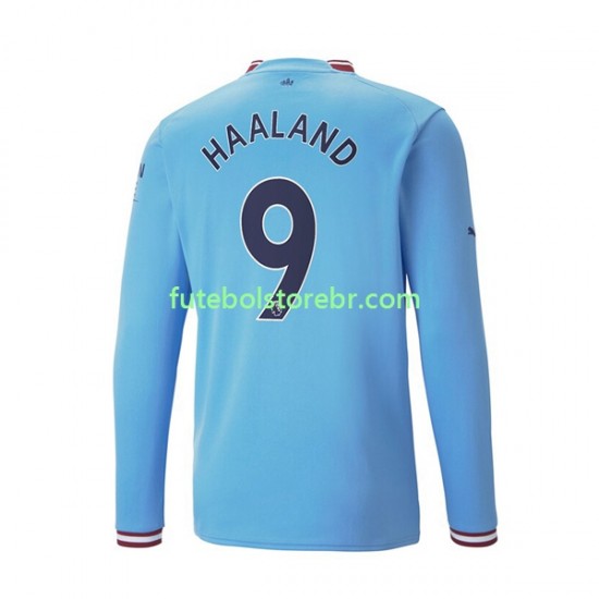 Camisa Manchester City Haaland 9 I 2022-2023 manga longa pro Masculina