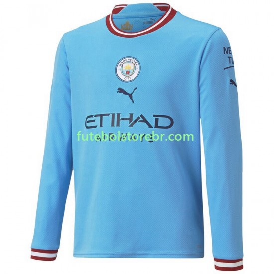 Camisa Manchester City I 2022-2023 manga longa pro Masculina