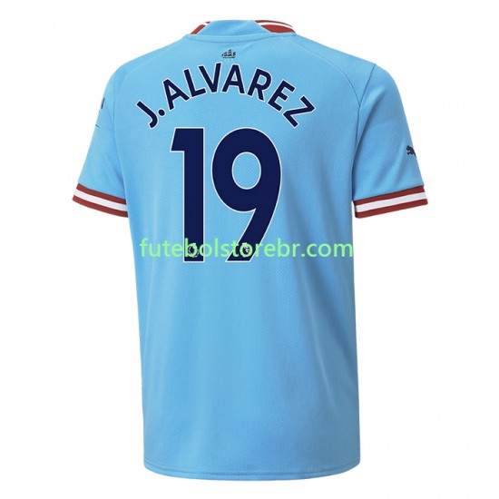 Camisa Manchester City J. ALVAREZ 19 I 2022-2023 manga curta pro Masculina