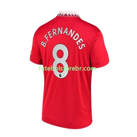 Camisa Manchester United Bruno Fernandes 8 I 2022-2023 manga curta pro Masculina