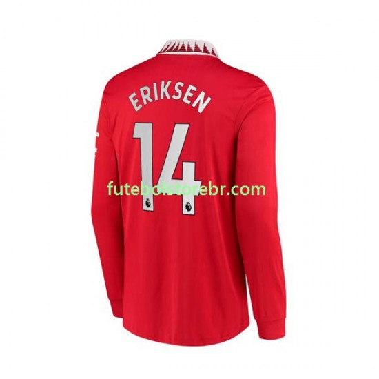 Camisa Manchester United Christian Eriksen 14 I 2022-2023 manga longa pro Masculina