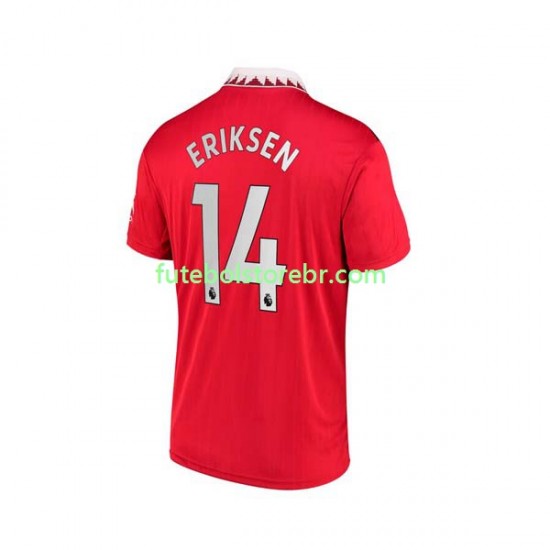 Camisa Manchester United Christian Eriksen 14 I 2022-2023 manga curta pro Masculina