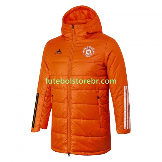 Manchester United Laranja Roupas de Algodãos pro Masculina