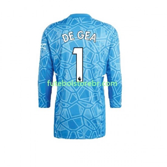 Camisa Goleiro Manchester United DE GEA 1 I 2022-2023 manga longa pro Masculina