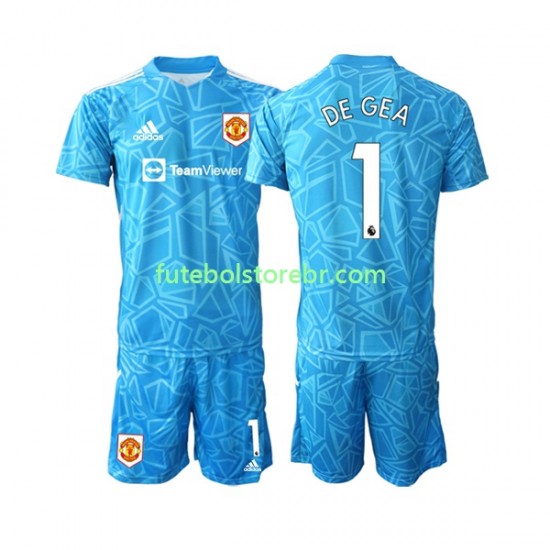 Camisa Goleiro Manchester United DE GEA 1 I 2022-2023 manga curta pro Juvenil