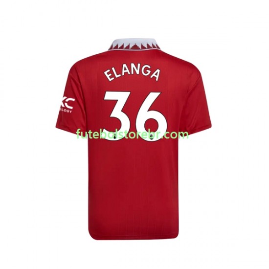 Camisa Manchester United Elanga 36 I 2022-2023 manga curta pro Masculina