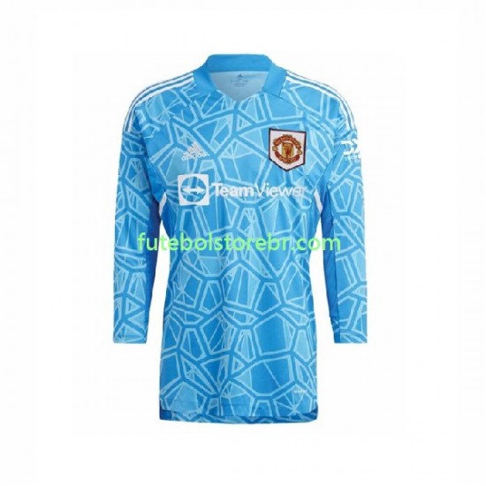 Camisa Goleiro Manchester United I 2022-2023 manga longa pro Masculina