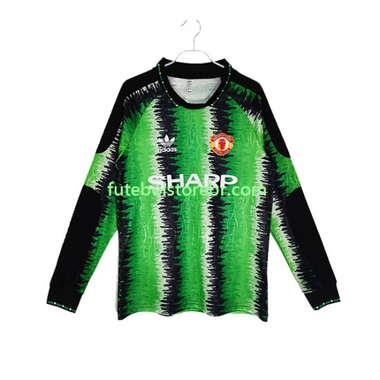 Camisa Goleiro Manchester United Retrô I 1990-1991 manga longa pro Masculina