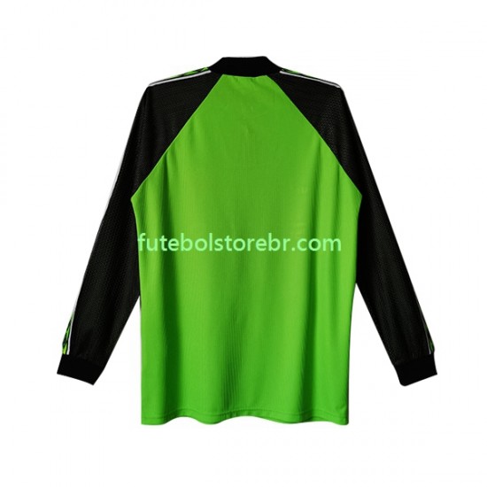 Camisa Goleiro Manchester United Retrô I 1998-1999 manga longa pro Masculina