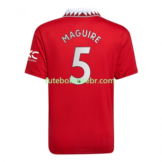 Camisa Manchester United Harry Maguire 5 I 2022-2023 manga curta pro Masculina