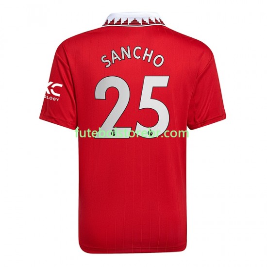 Camisa Manchester United Jadon Sancho 25 I 2022-2023 manga curta pro Masculina