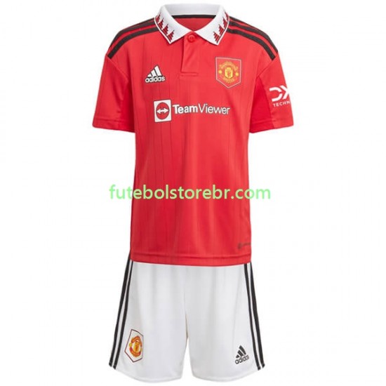 Camisa Manchester United I 2022-2023 manga curta pro Juvenil