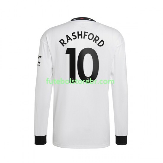 Camisa Manchester United Rashford 10 II 2022-2023 manga longa pro Masculina