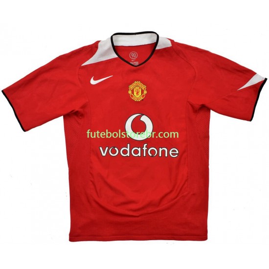 Camisa Manchester United Retrô I 2004-2006 manga curta pro Masculina