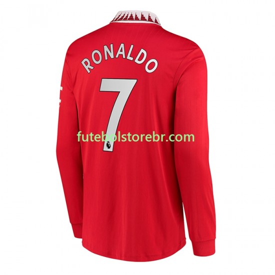 Camisa Manchester United Ronaldo 7 I 2022-2023 manga longa pro Masculina